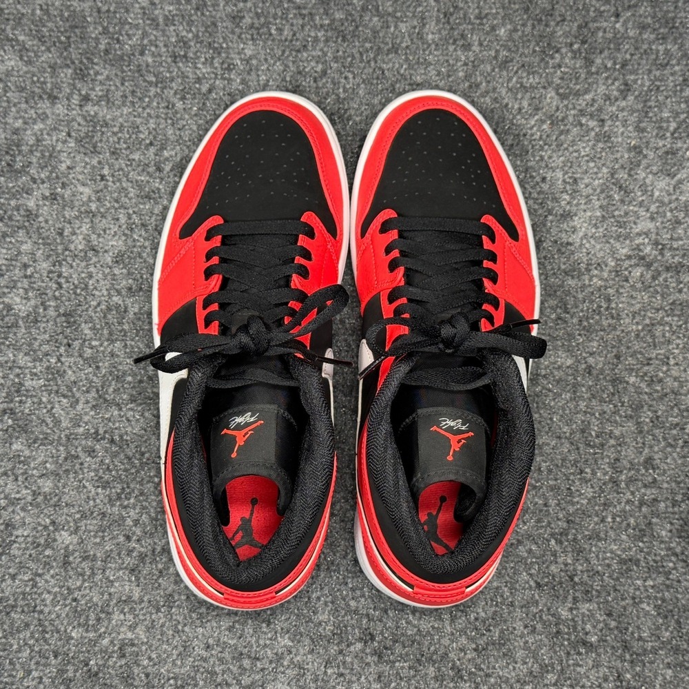 Jordan 1 Mid Shoes Men 10.5 Infrared 23 Red Black Athleitc Retro Hooping Sneaker - Picture 10 of 14